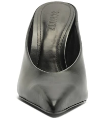 Schutz Loren Leather High Vamp Pointed Toe Dress Mules