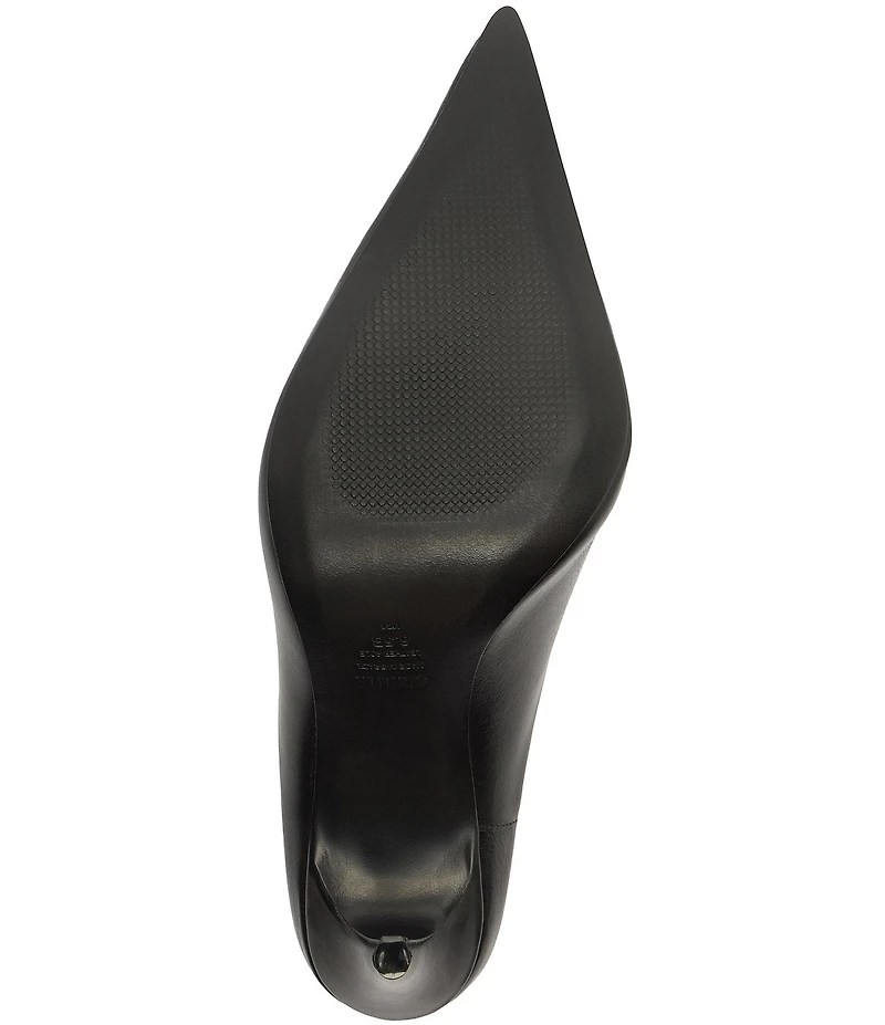 Schutz Loren Leather High Vamp Pointed Toe Dress Mules