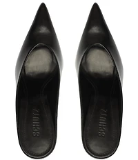 Schutz Loren Leather High Vamp Pointed Toe Dress Mules