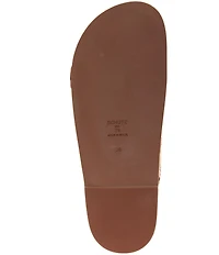 Schutz Lupita Buckle Sporty Leather Slide Sandals