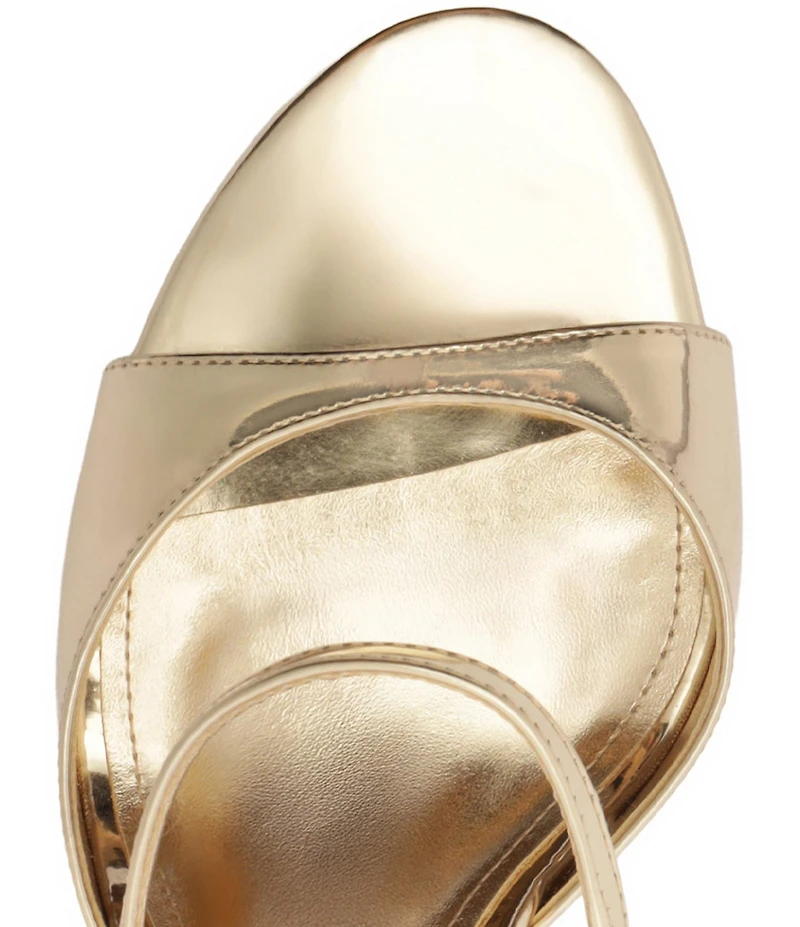 Schutz Lyra Slip On Metallic Stiletto Dress Sandals