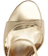 Schutz Lyra Slip On Metallic Stiletto Dress Sandals