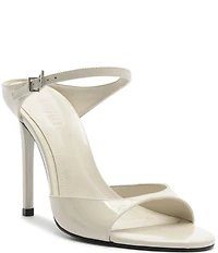Schutz Lyra Slip On Patent Leather Stiletto Dress Sandals