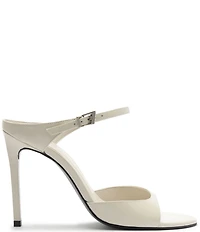 Schutz Lyra Slip On Patent Leather Stiletto Dress Sandals