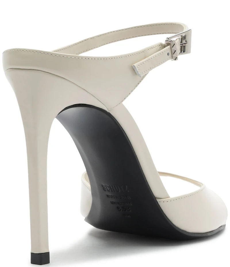 Schutz Lyra Slip On Patent Leather Stiletto Dress Sandals