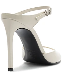 Schutz Lyra Slip On Patent Leather Stiletto Dress Sandals