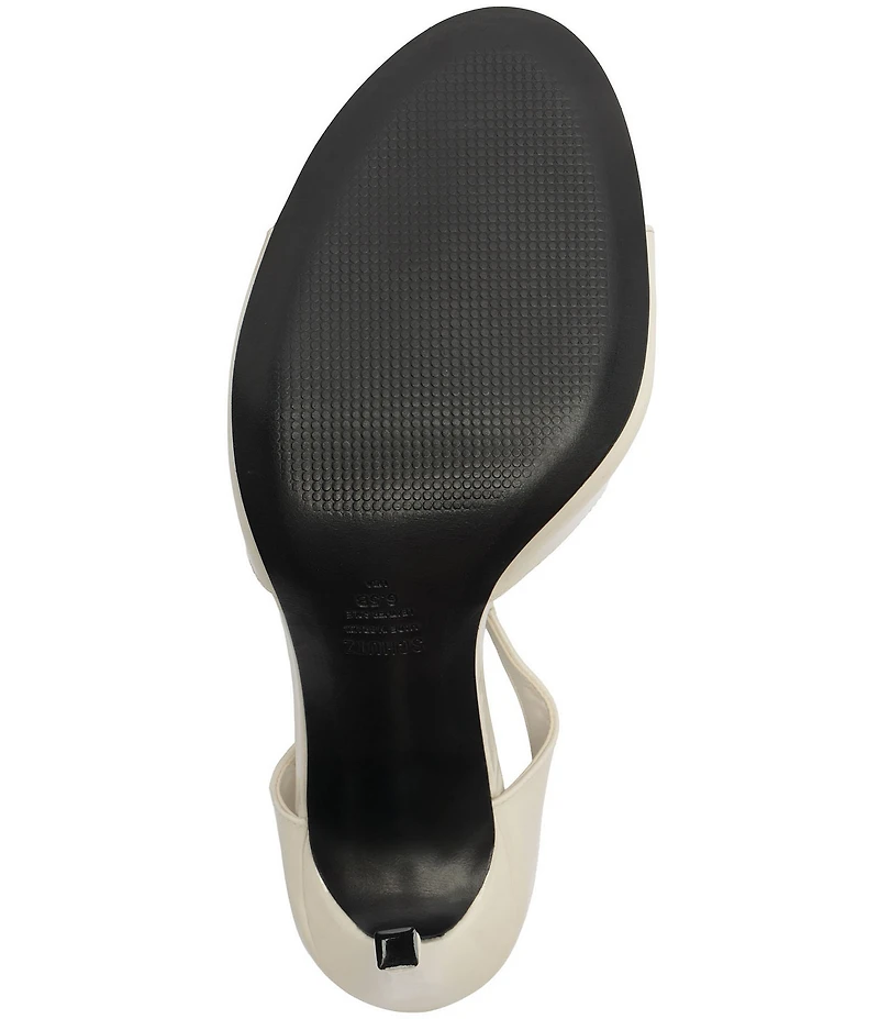 Schutz Lyra Slip On Patent Leather Stiletto Dress Sandals