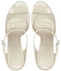 Schutz Lyra Slip On Patent Leather Stiletto Dress Sandals