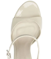 Schutz Lyra Slip On Patent Leather Stiletto Dress Sandals