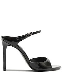 Schutz Lyra Slip On Patent Leather Stiletto Dress Sandals
