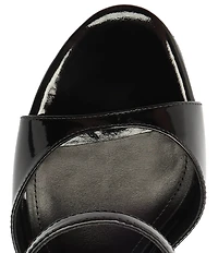 Schutz Lyra Slip On Patent Leather Stiletto Dress Sandals