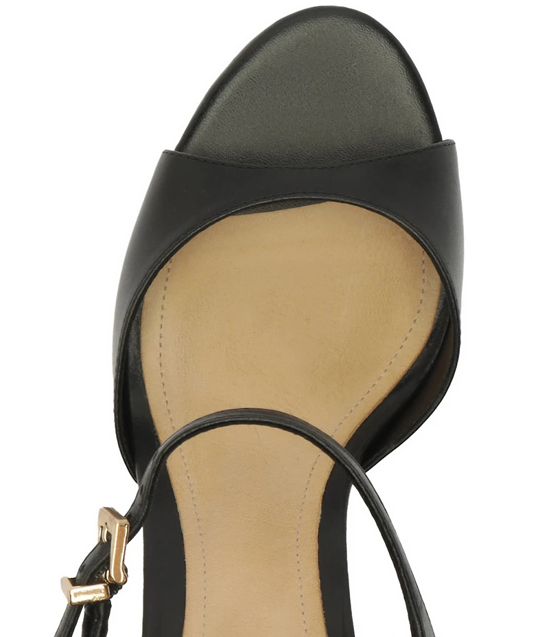 Schutz Lys Leather Ankle Wrap Platform Block Heel Sandals