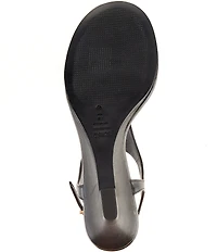 Schutz Lys Wedge Leather Ankle Chain Slingback Thong Sandals