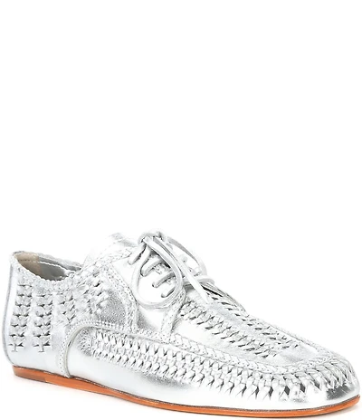 Schutz Maddy Whipstitch Leather Lace Up Oxfords