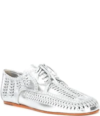 Schutz Maddy Whipstitch Leather Lace Up Oxfords