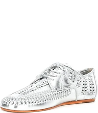 Schutz Maddy Whipstitch Leather Lace Up Oxfords