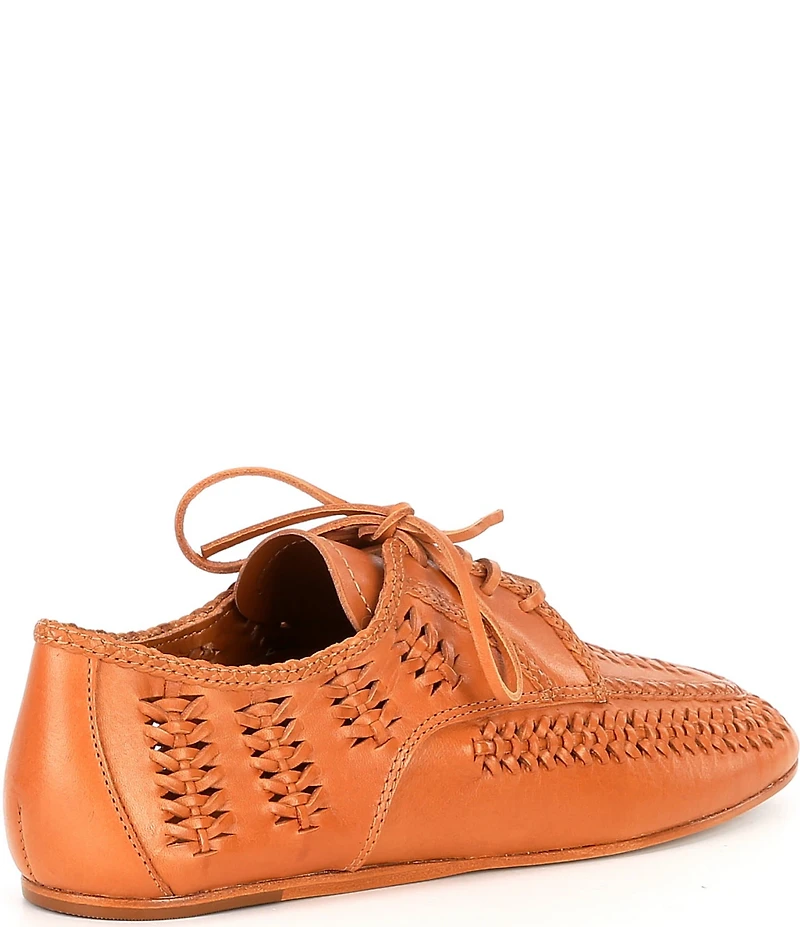 Schutz Maddy Whipstitch Leather Lace Up Oxfords