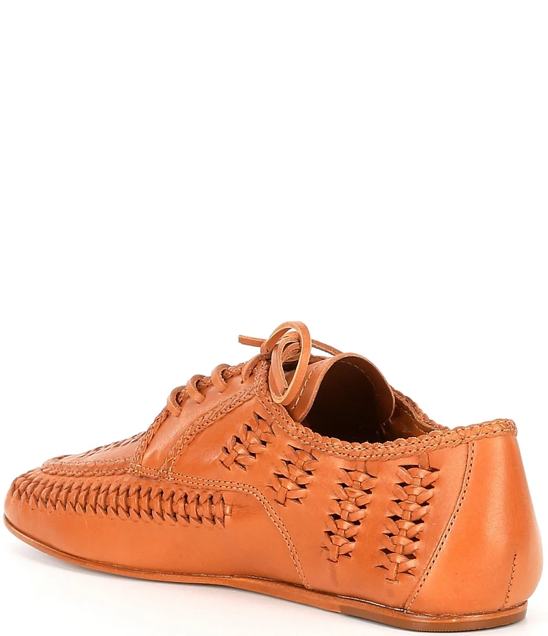 Schutz Maddy Whipstitch Leather Lace Up Oxfords
