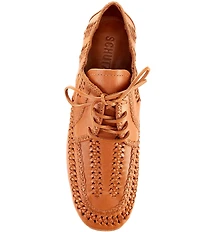 Schutz Maddy Whipstitch Leather Lace Up Oxfords