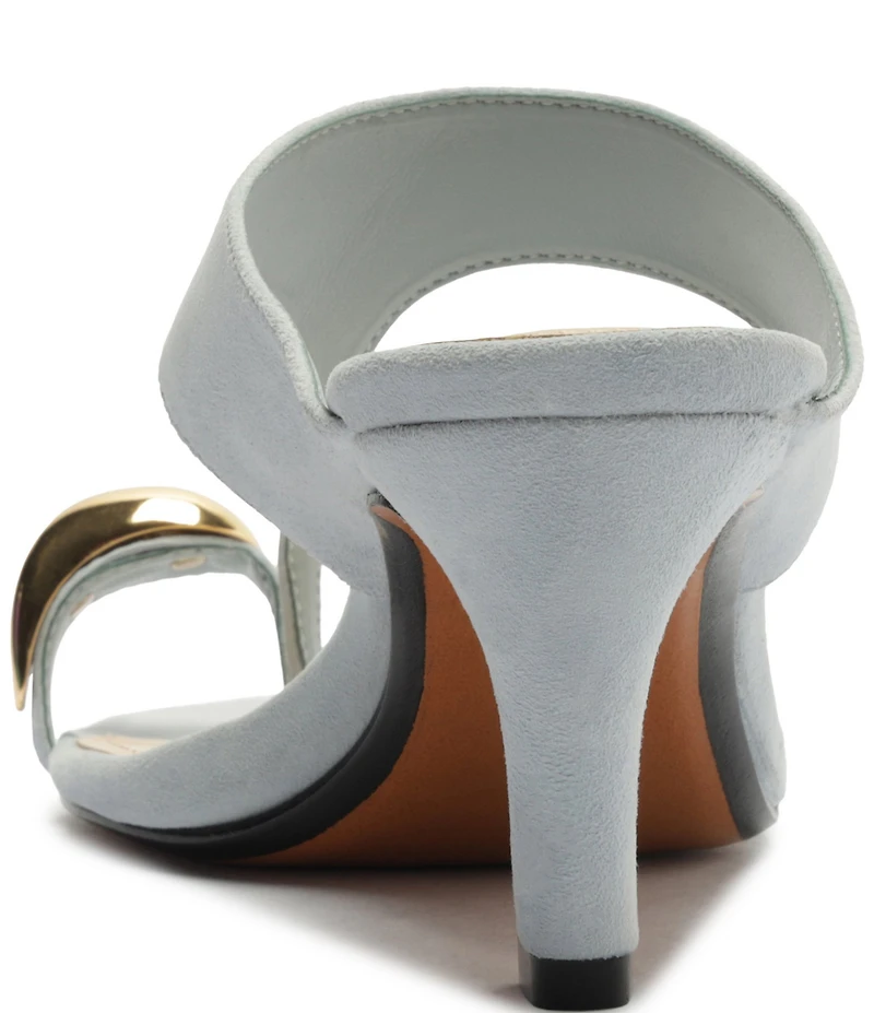 Schutz Maisie Nubuck Suede Toe Ring Hardware Dress Sandals