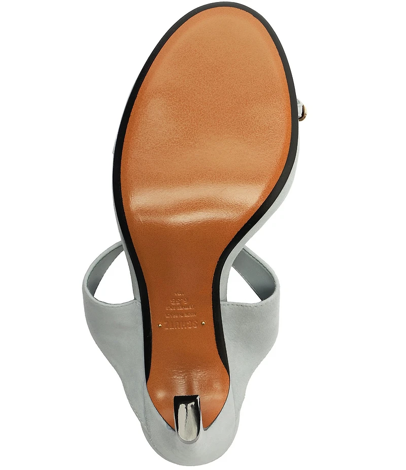 Schutz Maisie Nubuck Suede Toe Ring Hardware Dress Sandals