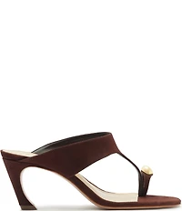 Schutz Maisie Nubuck Suede Toe Ring Hardware Dress Sandals