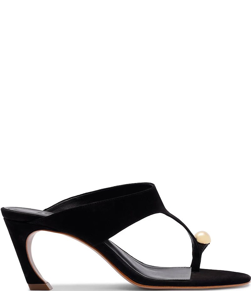 Schutz Maisie Nubuck Suede Toe Ring Hardware Dress Sandals