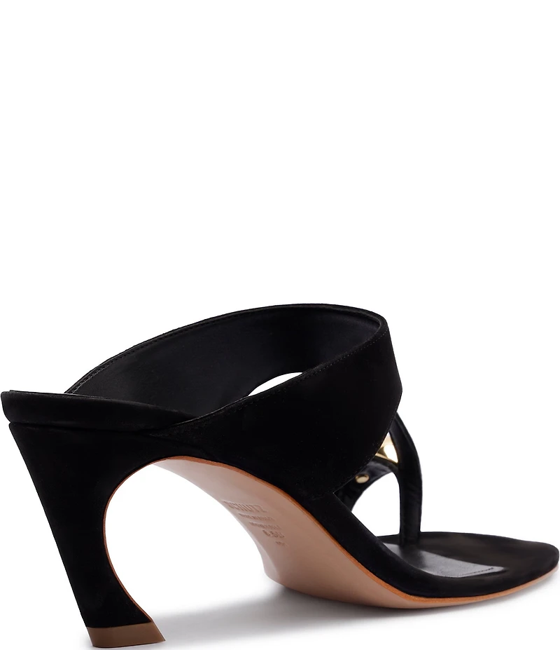 Schutz Maisie Nubuck Suede Toe Ring Hardware Dress Sandals