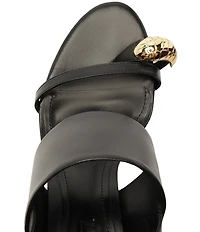 Schutz Mandy Leather Toe Ring Hardware Block Heel Platform Sandals