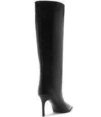 Schutz Mary Up Snake Embossed Leather Knee High Stiletto Boots