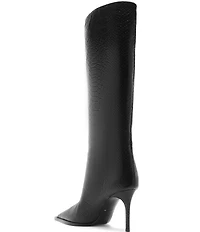 Schutz Mary Up Snake Embossed Leather Knee High Stiletto Boots