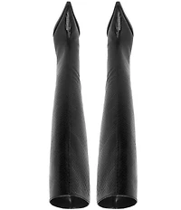 Schutz Mary Up Snake Embossed Leather Knee High Stiletto Boots