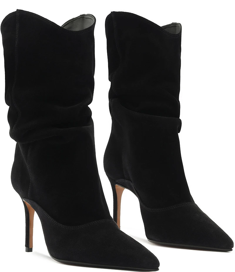 Schutz Maryana Slouch Suede Pointed Toe Boots