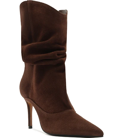 Schutz Maryana Slouch Suede Pointed Toe Boots
