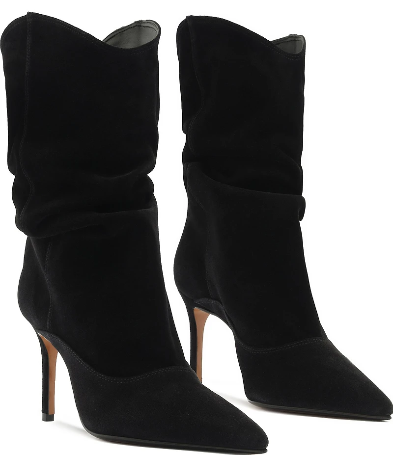 Schutz Maryana Slouch Suede Pointed Toe Boots