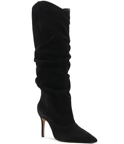 Schutz Maryana Up Slouch Nubuck Suede Tall Boots