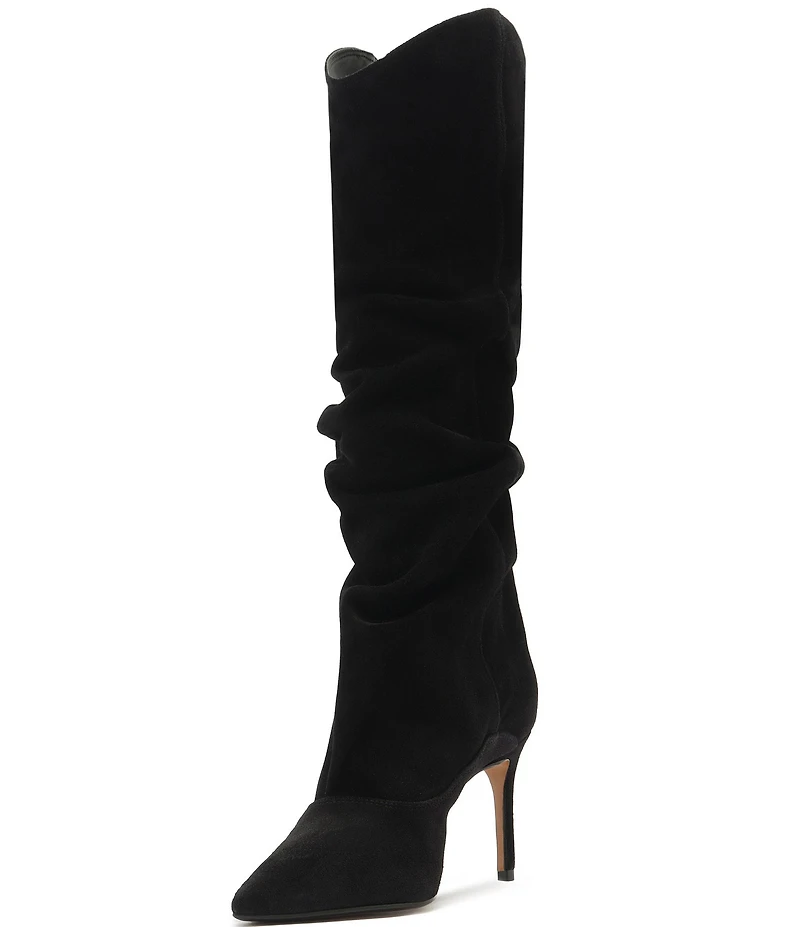 Schutz Maryana Up Slouch Nubuck Suede Tall Boots