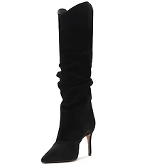 Schutz Maryana Up Slouch Nubuck Suede Tall Boots