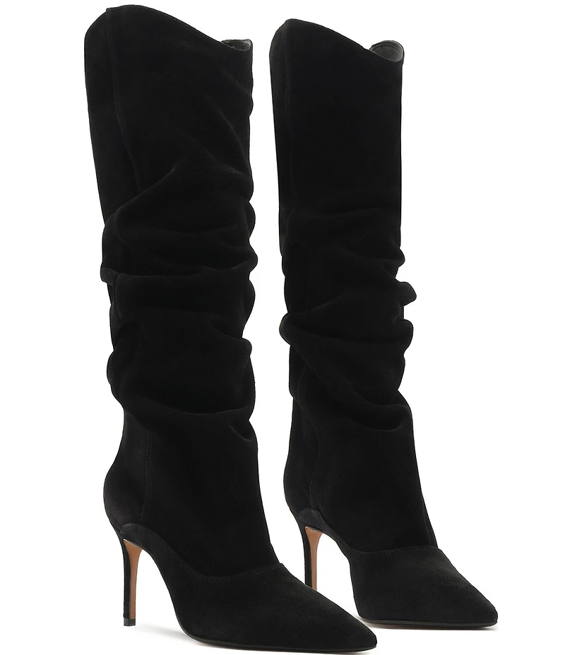 Schutz Maryana Up Slouch Nubuck Suede Tall Boots