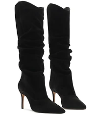 Schutz Maryana Up Slouch Nubuck Suede Tall Boots