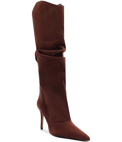 Schutz Maryana Up Slouch Nubuck Suede Tall Boots