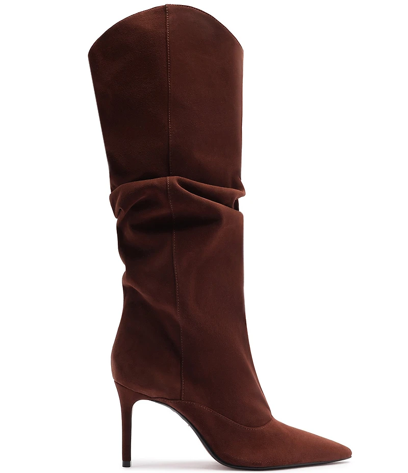 Schutz Maryana Up Slouch Nubuck Suede Tall Boots