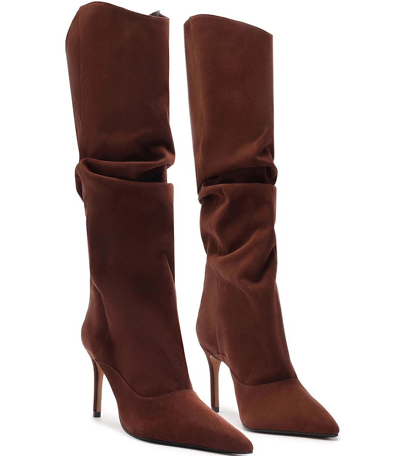 Schutz Maryana Up Slouch Nubuck Suede Tall Boots