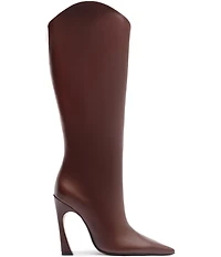 Schutz Maryann Curve Leather High Heel Stiletto Boots