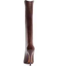 Schutz Maryann Curve Leather High Heel Stiletto Boots