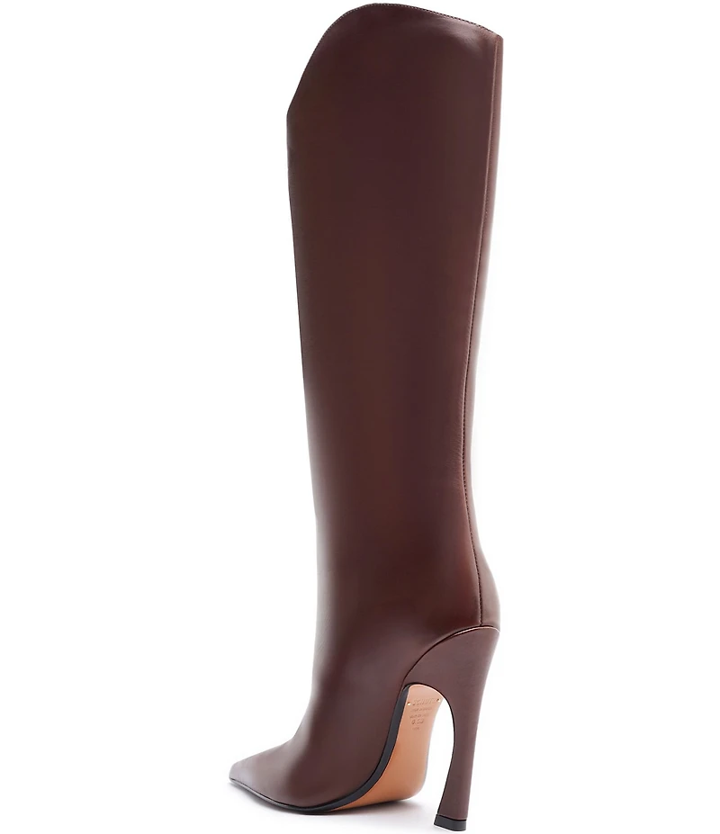 Schutz Maryann Curve Leather High Heel Stiletto Boots