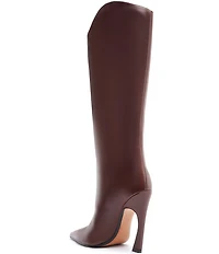 Schutz Maryann Curve Leather High Heel Stiletto Boots