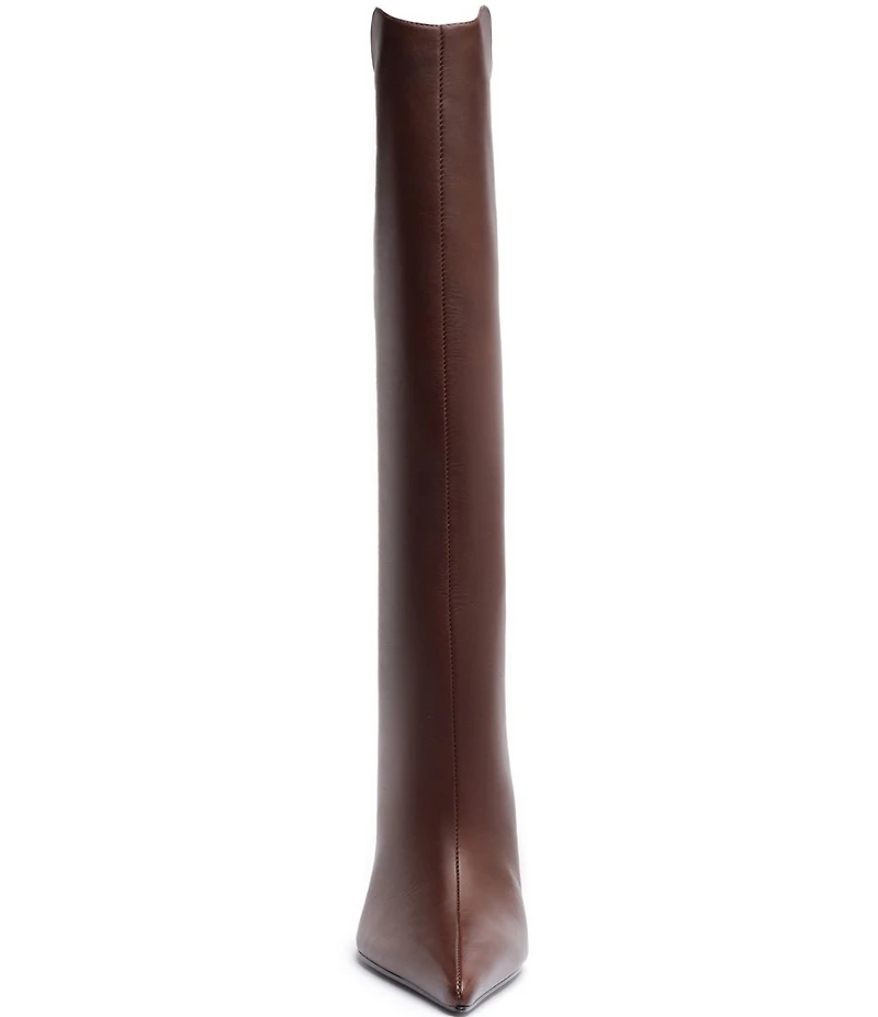 Schutz Maryann Curve Leather High Heel Stiletto Boots