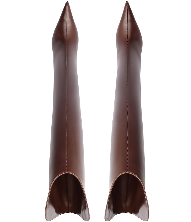 Schutz Maryann Curve Leather High Heel Stiletto Boots