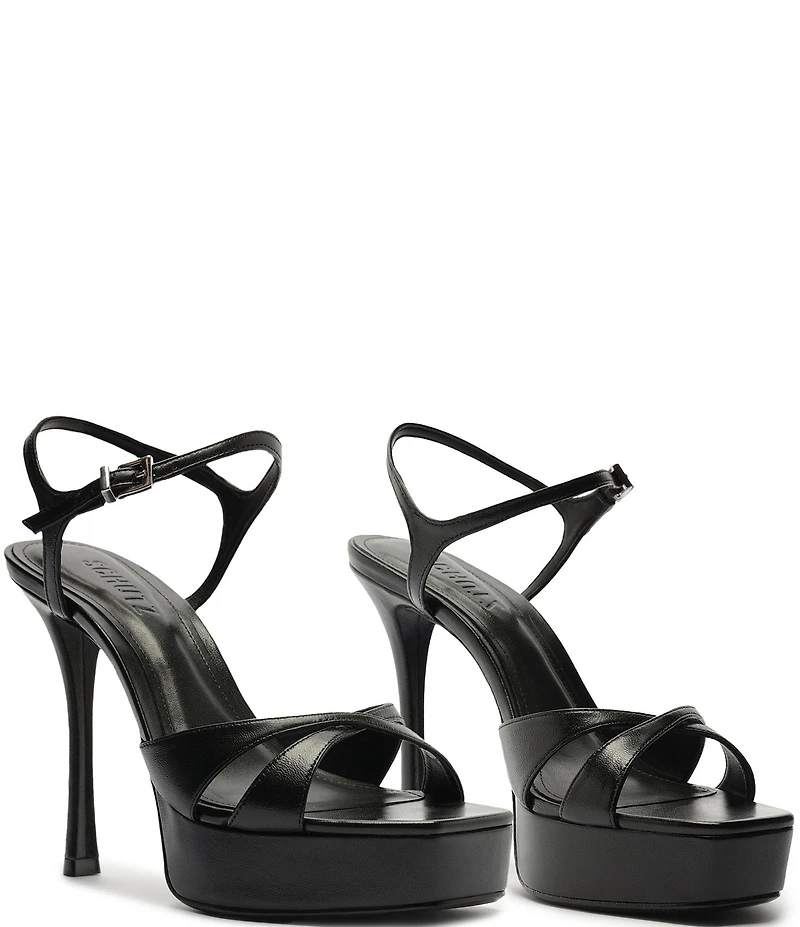 Schutz Maxine Leather Stiletto Platform Dress Sandals